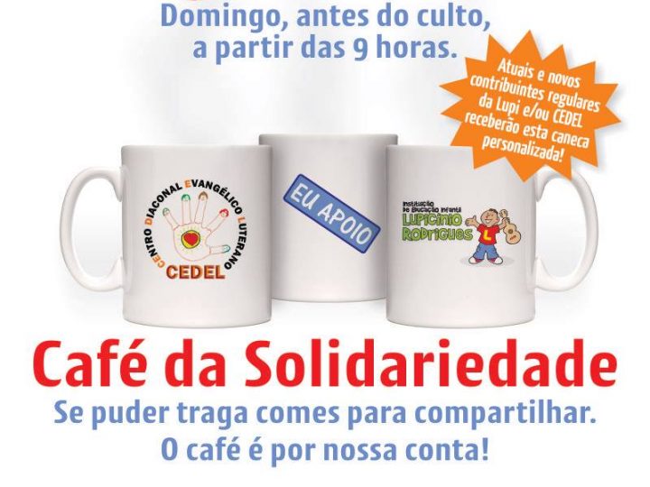 Café da Solidariedade será dia 25 a partir das 9h